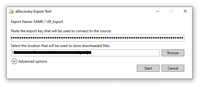 eDiscovery Export Tool - izvoz .PST datoteke poštnega predala.