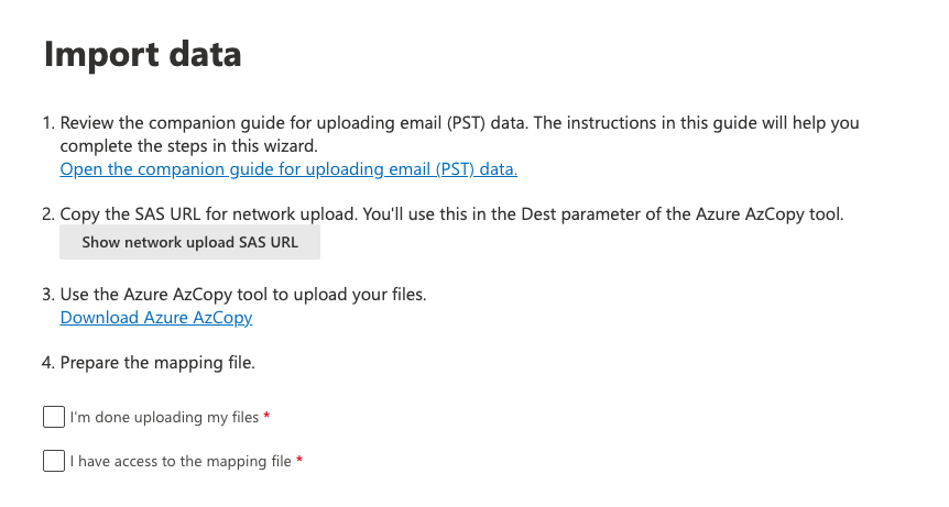 Microsoft Purview - Uvoz podatkov oz. datoteke .PST v poštni predal